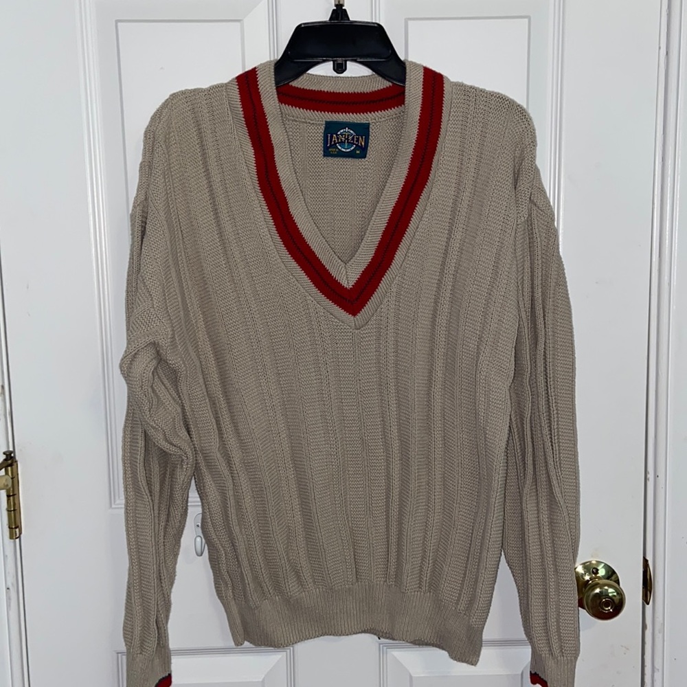 Tan V-Neck Sweater